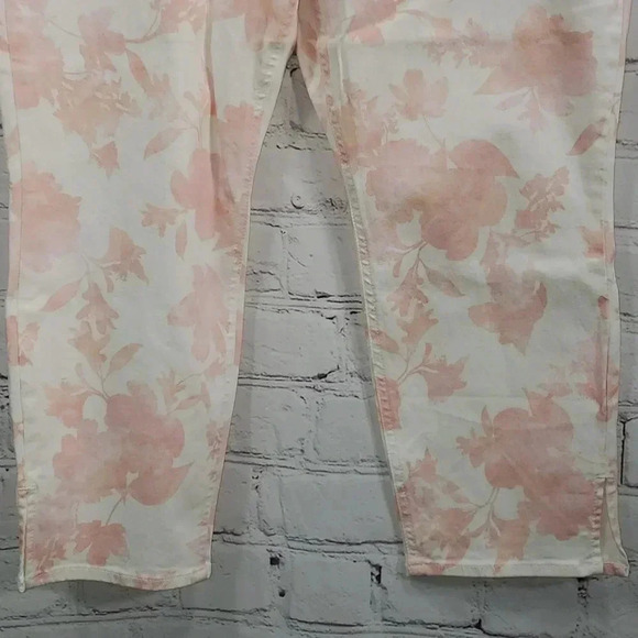 JEN7 by 7 For All Mankind Women's White/Pink Floral Skinny Jeans Pants Size 16 - Picture 6 of 16